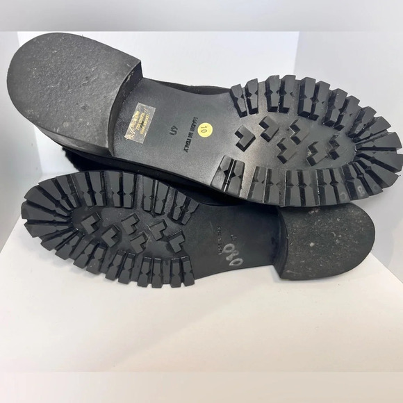 GRIGIARANCIO, US10, suede leather faux fur ankle lace up 1” block heel bootie - Picture 8 of 9